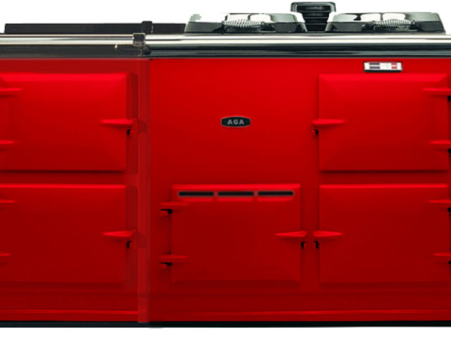 4 OVEN DELUXE POST BOX RED ENAMEL